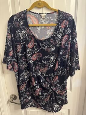Cato Plus Size 22/24 Blue Paisley Top